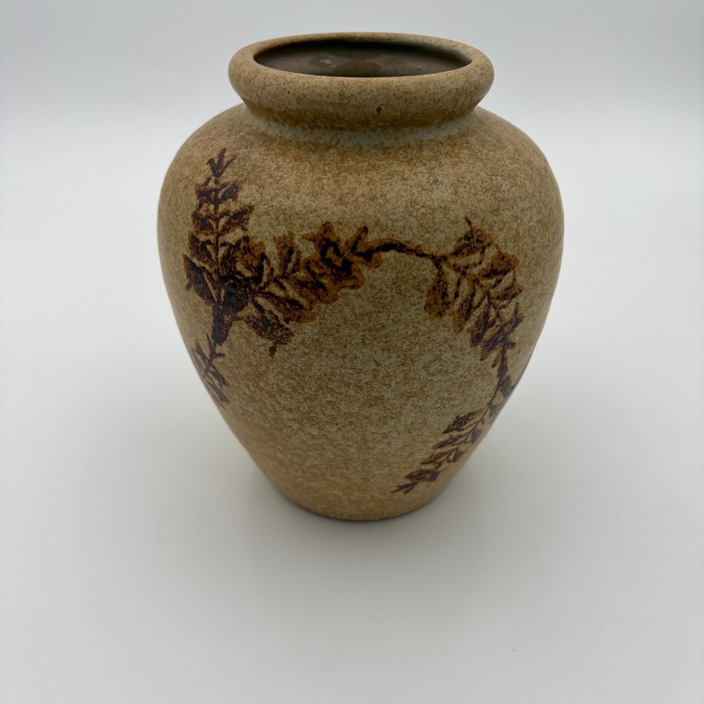 Vintage Robert Maxwell Pottery Vase Brown Hand Painted
